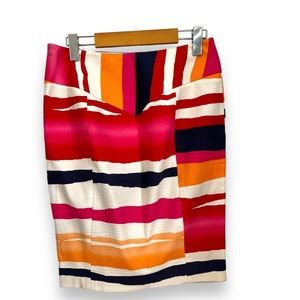 Etcetera multi color skirt side zipper size 4